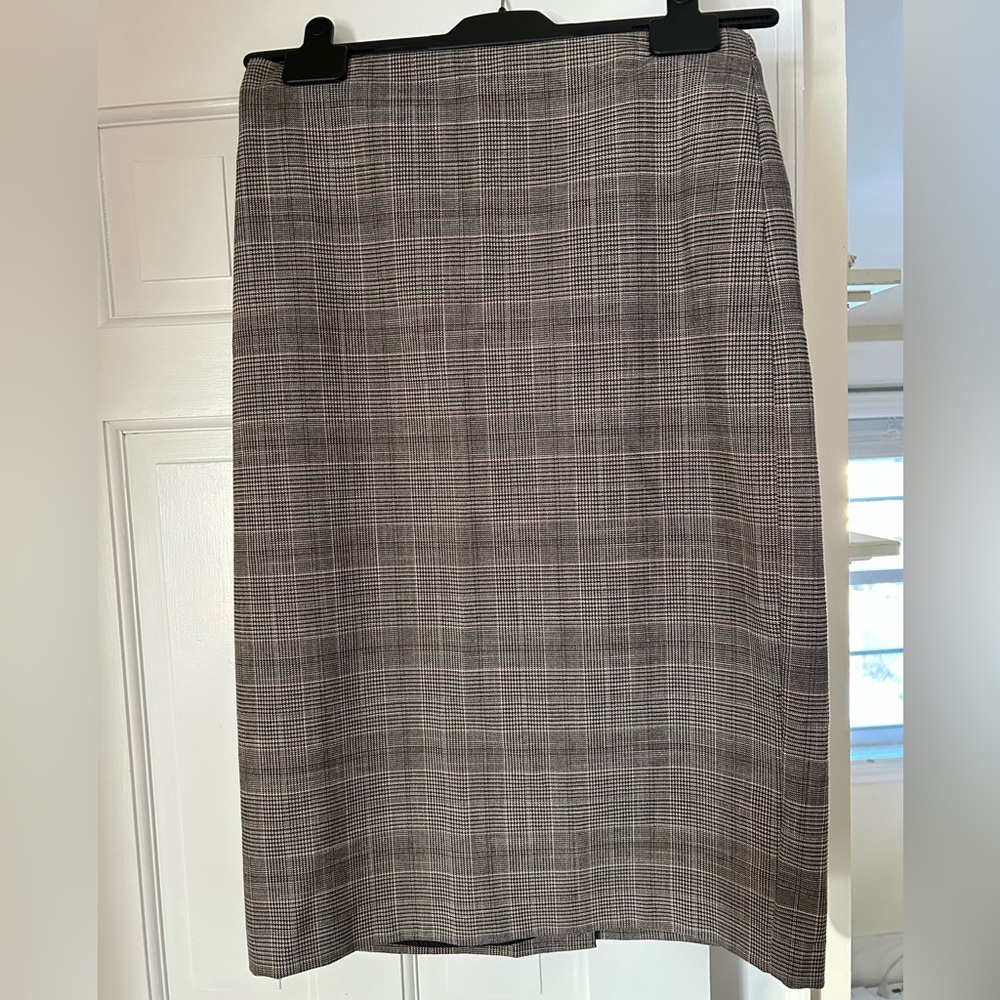Mango Plaid Pencil Skirt